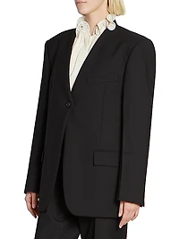 Hidden Lapel Single-Breasted Jacket