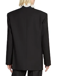 Hidden Lapel Single-Breasted Jacket