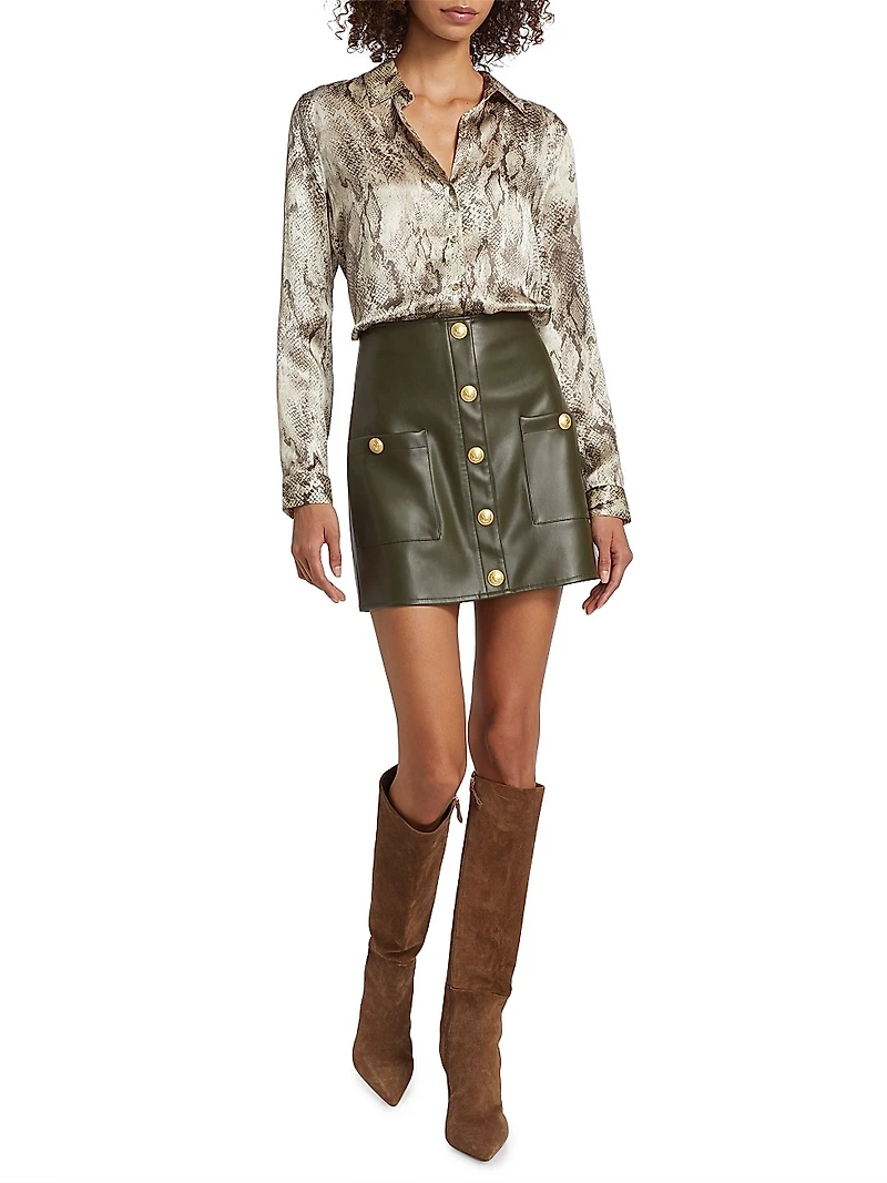 Truman Faux Leather Miniskirt