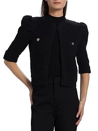 Delilah Cropped Textured Cardigan