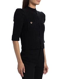 Delilah Cropped Textured Cardigan