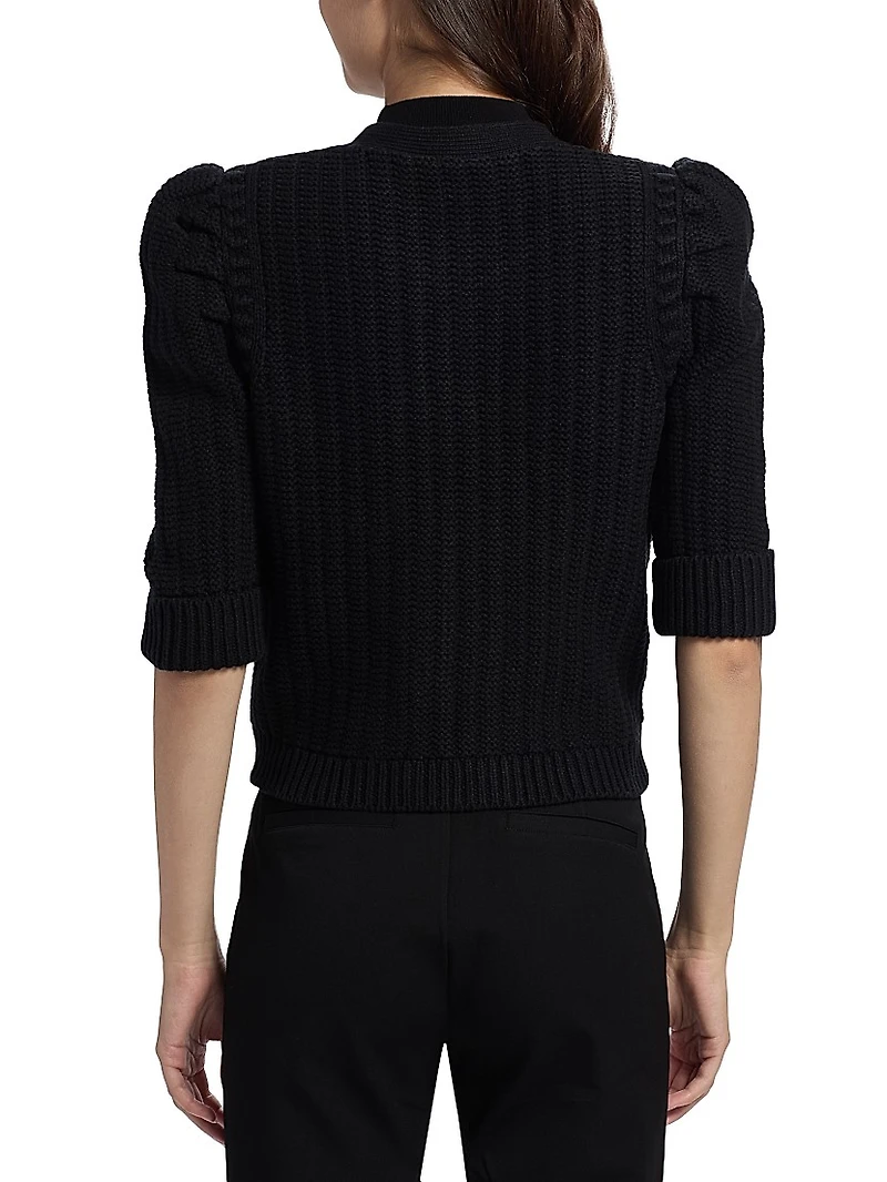 Delilah Cropped Textured Cardigan