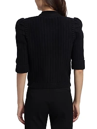 Delilah Cropped Textured Cardigan