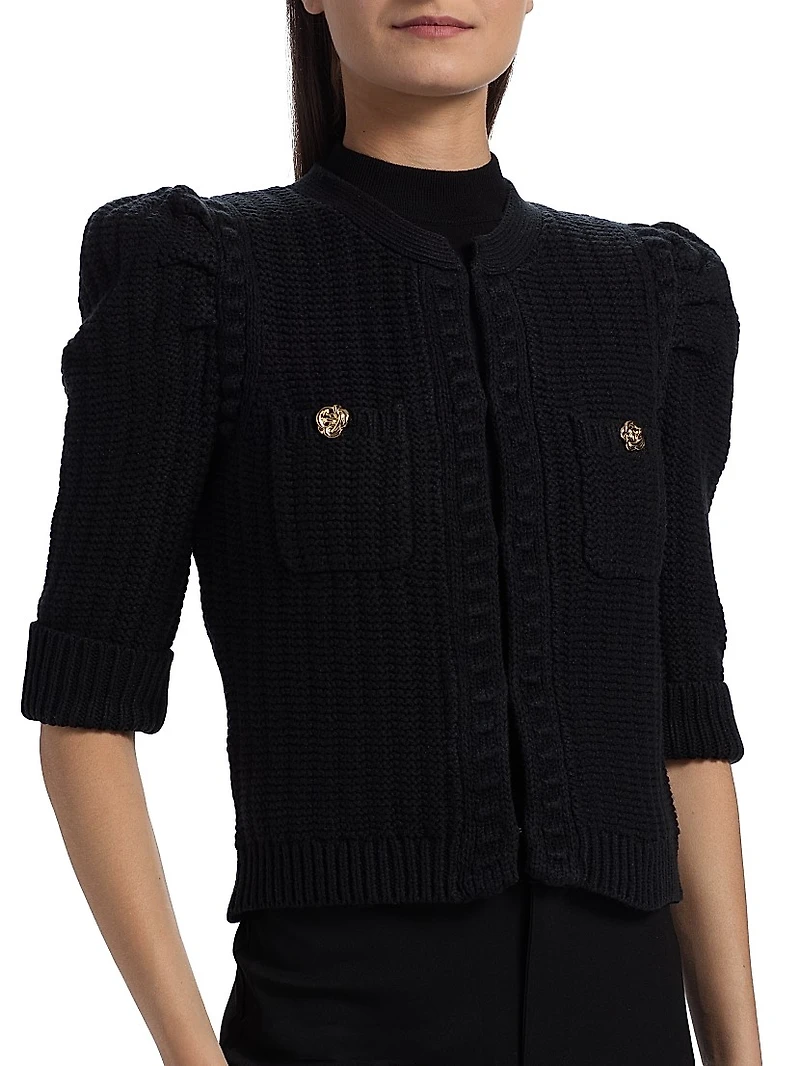 Delilah Cropped Textured Cardigan