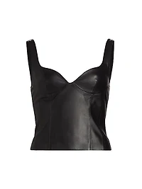 Sleeveless Leather Corset Top