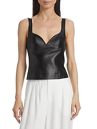 Sleeveless Leather Corset Top