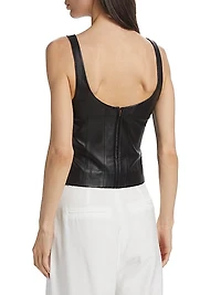 Sleeveless Leather Corset Top