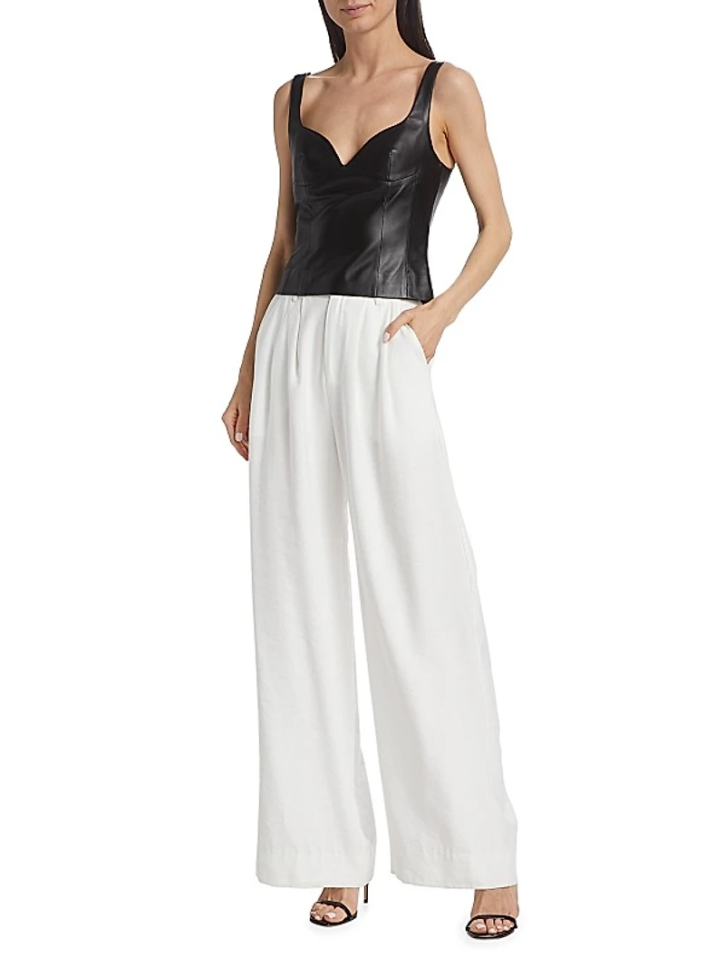 Sleeveless Leather Corset Top