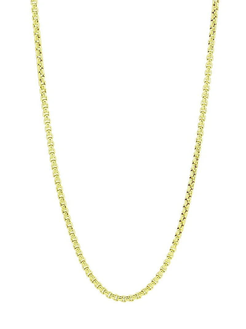 COLLECTION 14K Yellow Gold Lite Round Box Chain Necklace
