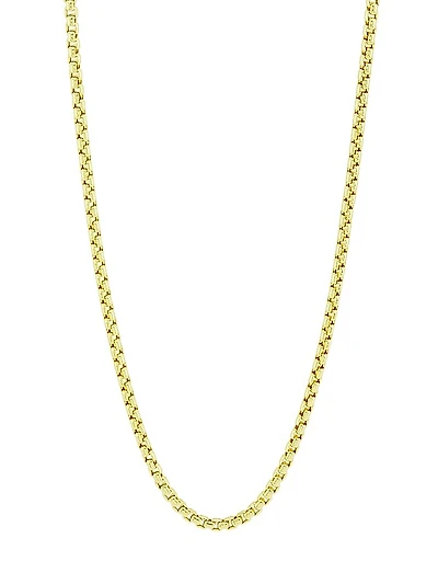 COLLECTION 14K Yellow Fold Lite Round Box Chain Necklace