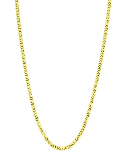 COLLECTION 14K Yellow Gold Semi-Solid Square Franco Chain Necklace