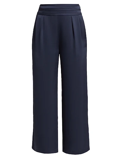 Joss Cropped Wide-Leg Satin Pants