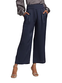 Joss Cropped Wide-Leg Satin Pants