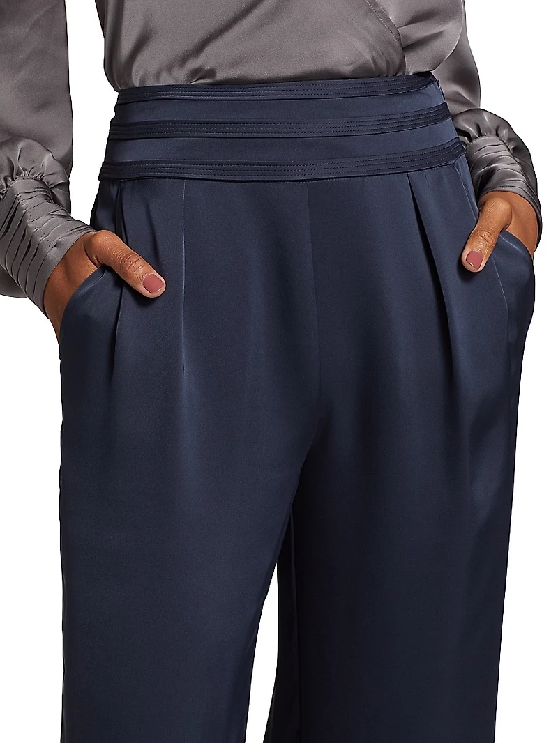 Joss Cropped Wide-Leg Satin Pants