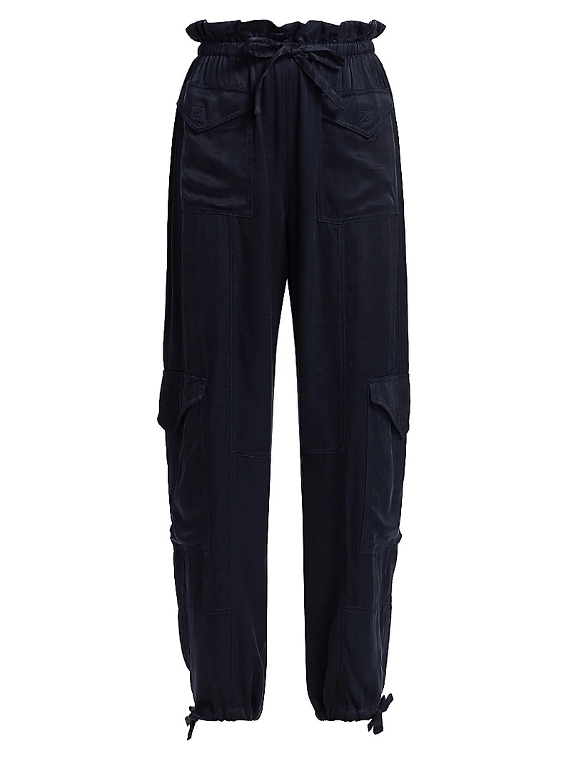 Washed Twill Paperbag Pants