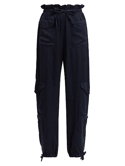 Washed Twill Paperbag Pants