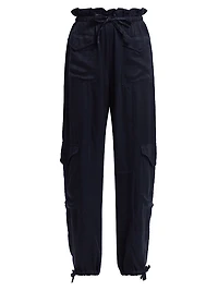 Washed Twill Paperbag Pants