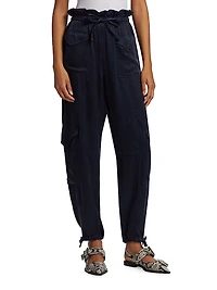 Washed Twill Paperbag Pants