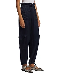 Washed Twill Paperbag Pants