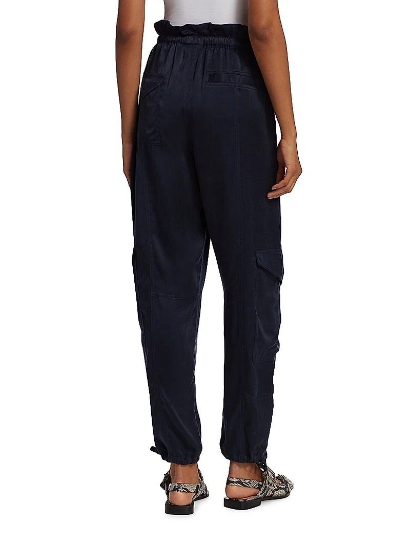 Washed Twill Paperbag Pants