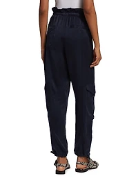 Washed Twill Paperbag Pants