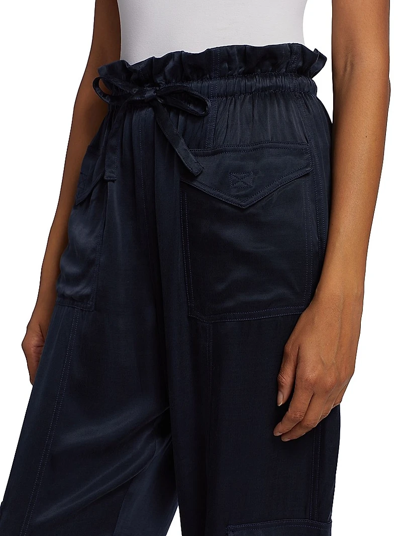 Washed Twill Paperbag Pants