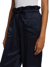 Washed Twill Paperbag Pants