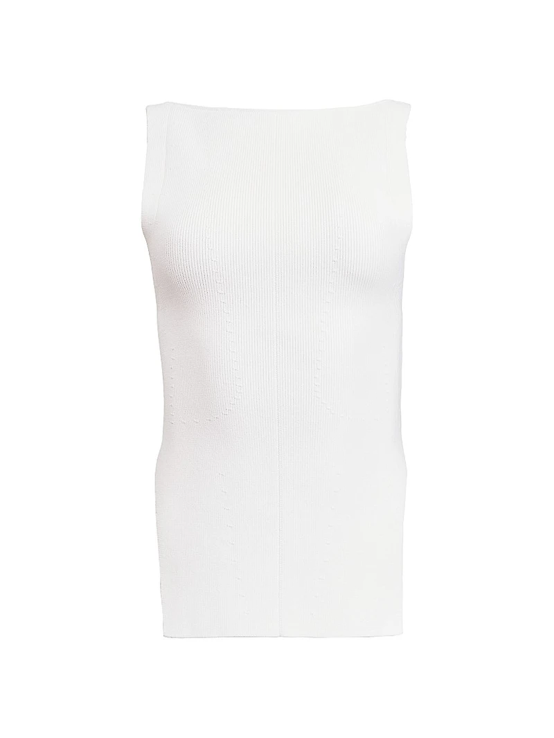 Evelyn Rib-Knit Sleeveless Top