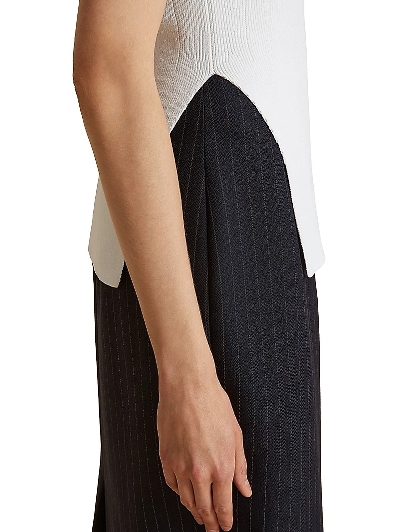 Evelyn Rib-Knit Sleeveless Top