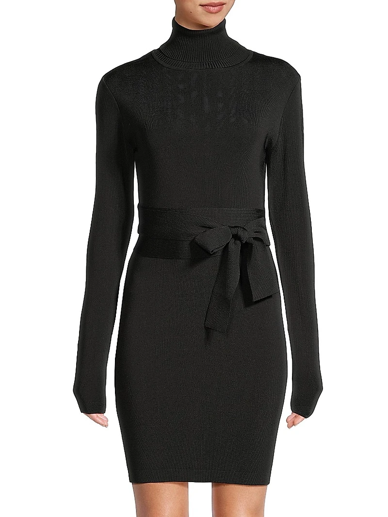 Sofia Turtleneck Cut-Out Minidress
