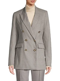 Mia Double-Breasted Houndstooth Blazer
