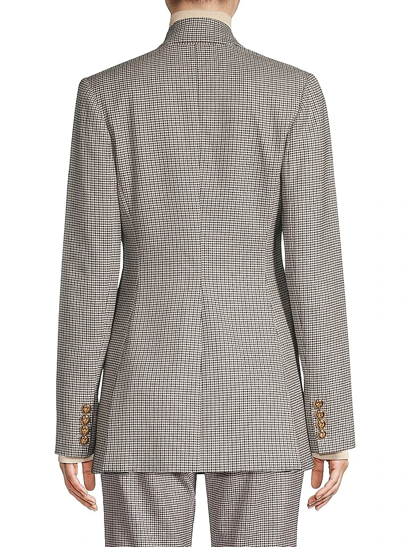 Mia Double-Breasted Houndstooth Blazer