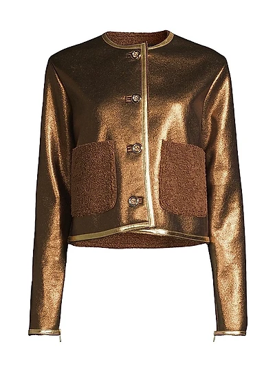 Melina Metallic & Faux Shearling Jacket