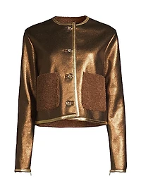 Melina Metallic & Faux Shearling Jacket