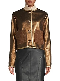 Melina Metallic & Faux Shearling Jacket