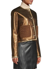 Melina Metallic & Faux Shearling Jacket