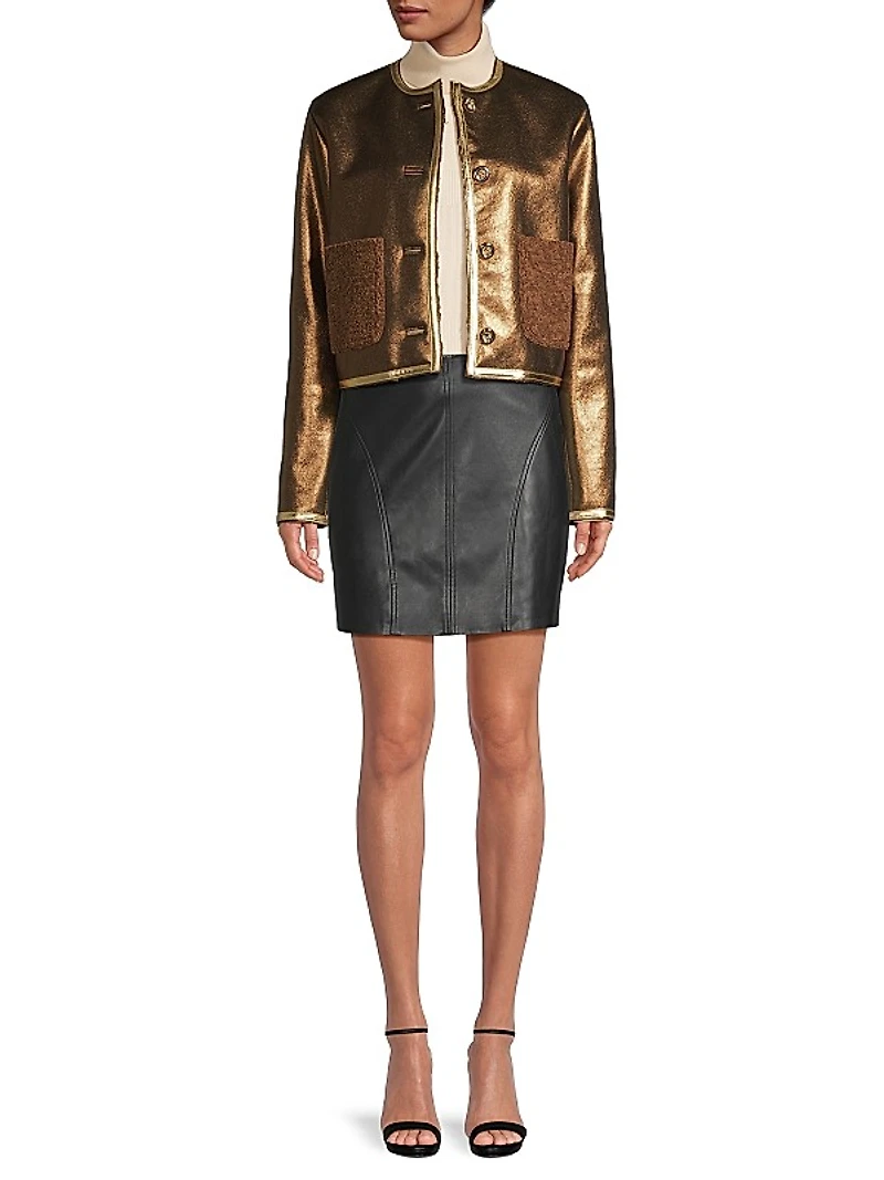 Melina Metallic & Faux Shearling Jacket