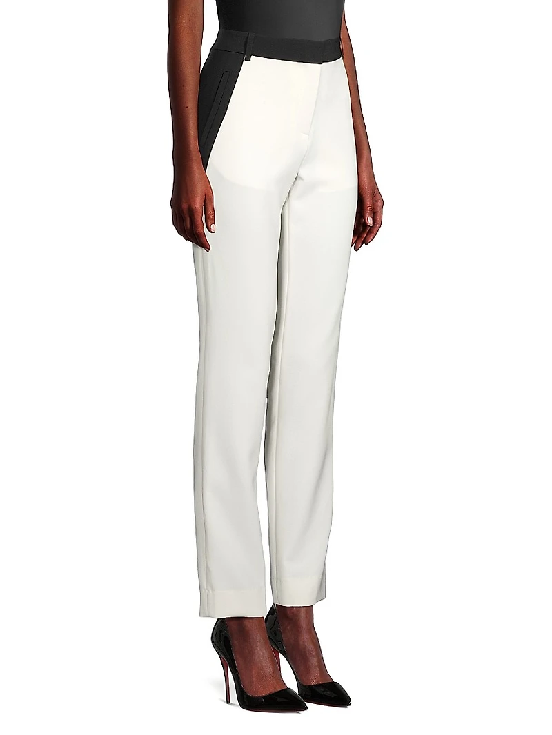 Reagan Two-Toned Straight-Leg Trousers
