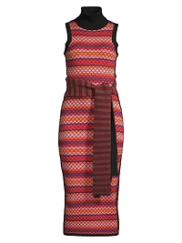 Peggy Tie-Waist Stripe Midi-Dress