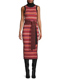 Peggy Tie-Waist Stripe Midi-Dress