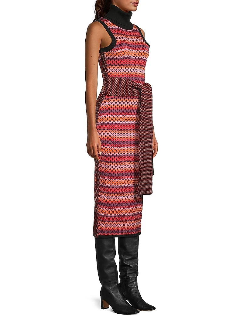 Peggy Tie-Waist Stripe Midi-Dress