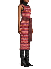 Peggy Tie-Waist Stripe Midi-Dress