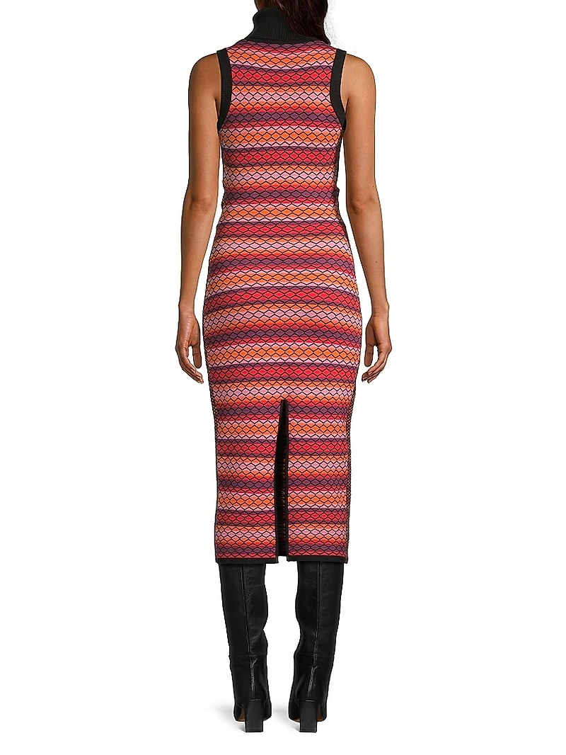 Peggy Tie-Waist Stripe Midi-Dress
