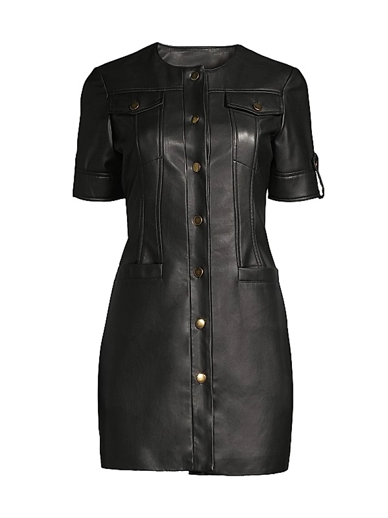 Gale Faux Leather Mini Dress