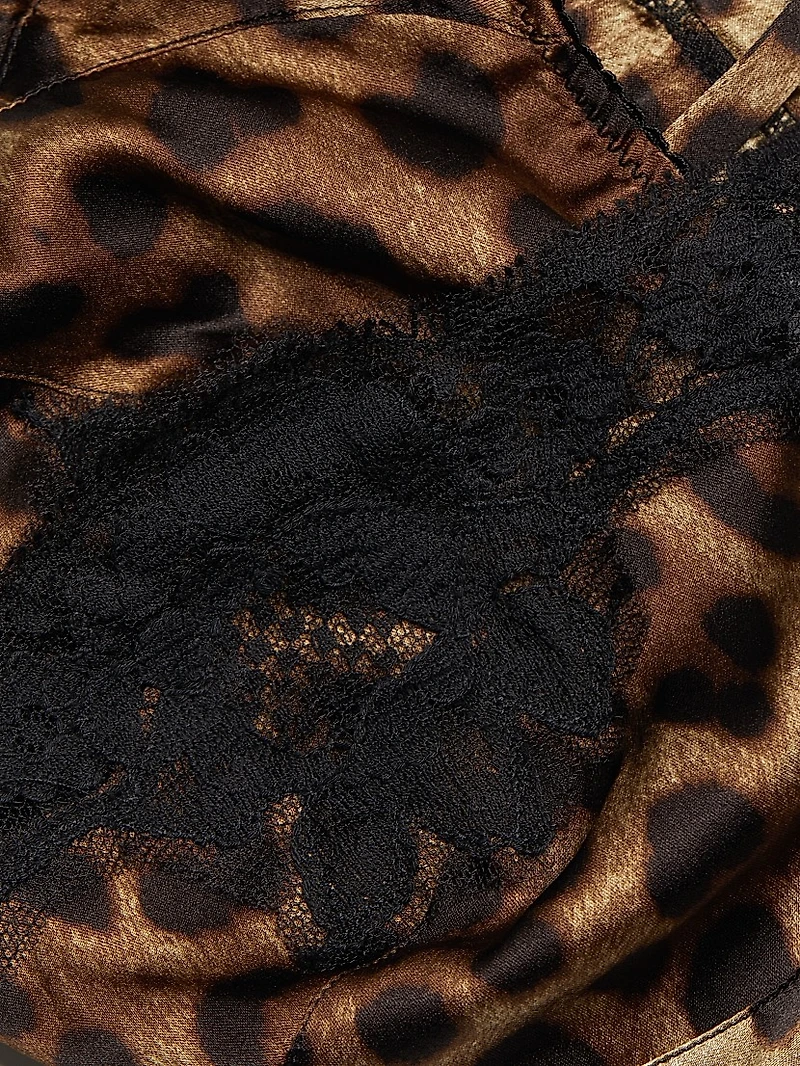 Leopard Silk-Blend Triangle Bra