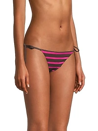 Striped String Bikini Bottoms