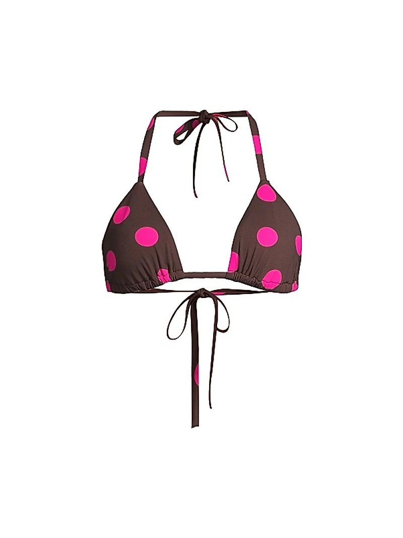 Triangle Polka-Dot Bikini Top