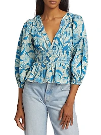 Elle Floral Peplum Top