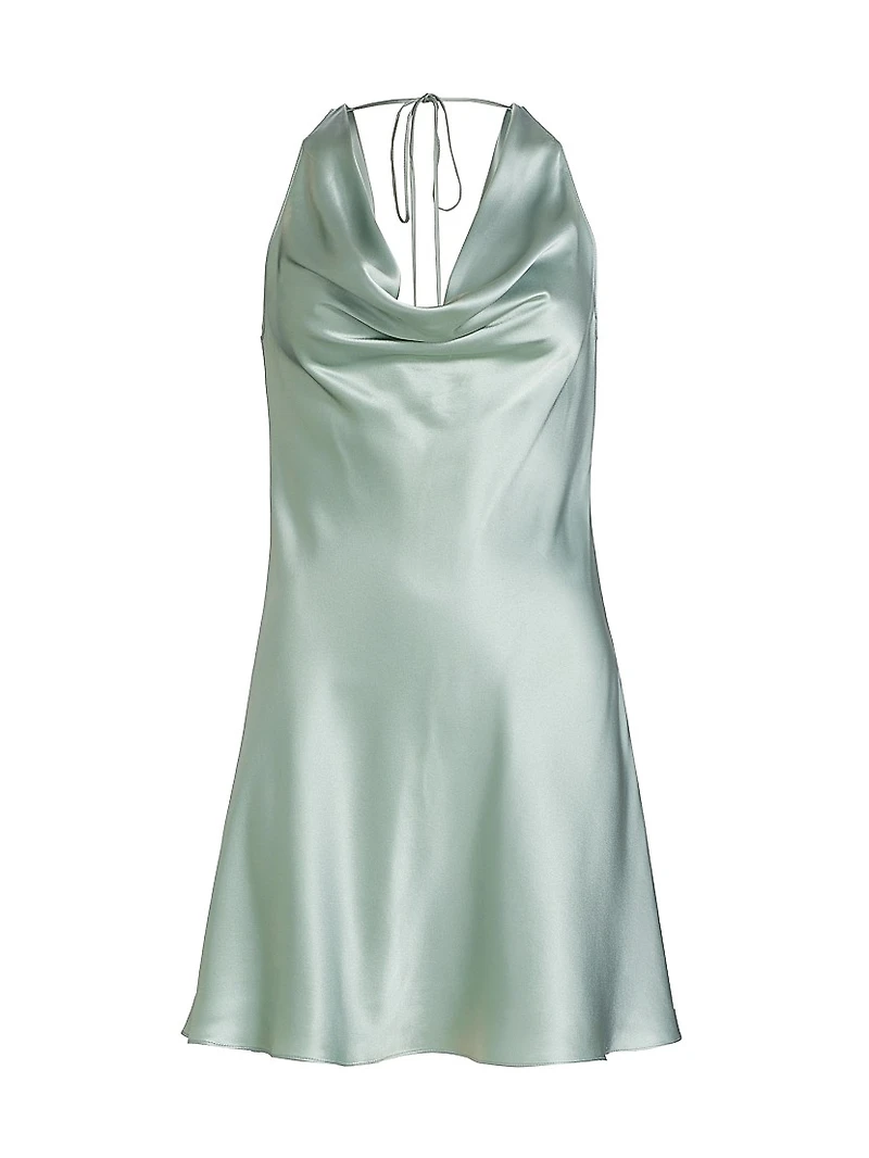 Mirai Silk Cowlneck Minidress