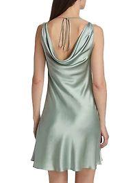 Mirai Silk Cowlneck Minidress